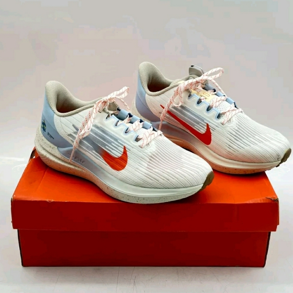 NIKE AIR WINFLO 9 SAIL/SAFETY ORANGE-LIGHT STONE Sneaker Running Women 8.5 Men 7